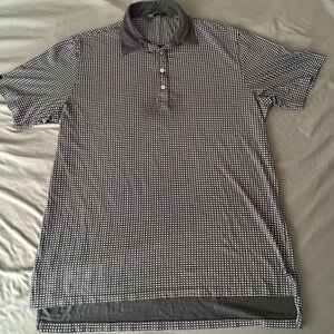 Polo Golf Ralph Lauren Men's XL Black and White Checkered Polo Shirt
